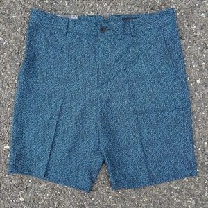 Dunning Golf Performance Chino Shorts AOP Blue Men's 32 9" Inseam NWT